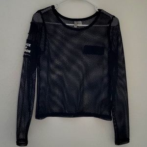 Fishnet Long Sleeve Black